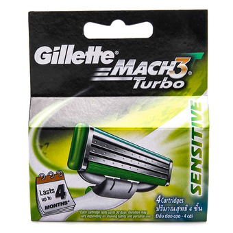 Gillette ใบมีด Mach 3 turbo Pack 4