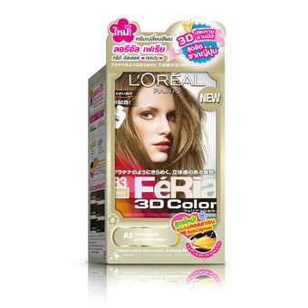 L&#039;Oreal Paris Feria 3D Color Japan ครีมเปลี่ยนสีผม เบอร์ 83 สีน้ำตาลประกายทอง