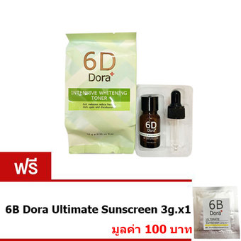 6D Dora+ Intensive Whitening Toner 10 ml (แถมฟรี 6B Dora+ Ultimate Sunscreen 3g. มูลค่า 100 บาท )
