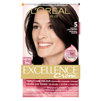L'Oreal Paris เอ็กซ์เซลเล้นซ์ ครีมเปลี่ยนสี #5 - สีน้ำตาลอ่อนธรรมชาติ