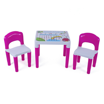 Freezeto ชุดโต๊ะพร้อมเก้าอี้นักเรียนพลาสติก Family Set -สีชมพู