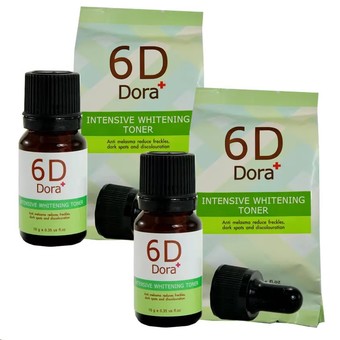 6D Dora+ Intensive Whitening Toner อินเทนซีฟ ไวท์เทนนิ่ง โทนเนอร์ โทนเนอร์สลายฝ้า กระ 6D Dora+ (2 ขวด)