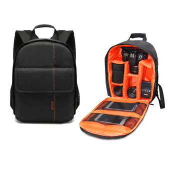 OEM กระเป๋ากล้องเลนส์ Camera Backpack Bag Waterproof DSLR Case for Canon/Nikon/Sony (Orange)
