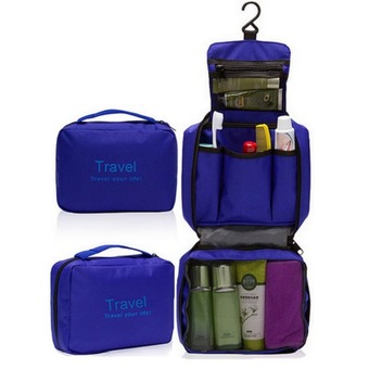 TravelGear24 กระเป๋าจัดระเบียบอุปกรณ์อาบน้ำและเครื่องสำอาง (สีน้ำเงิน)