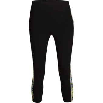 F&F เลกกิ้งสี่ส่วนตัดต่อลายด้านข้าง (BLACK)