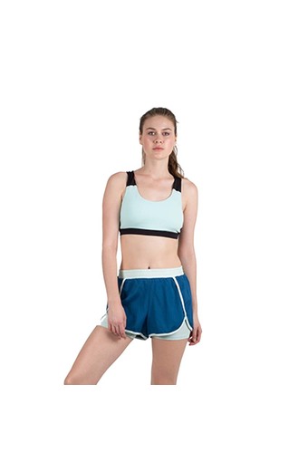 F&F สปอร์ตบราสีเขียวตัดต่อริ้วแต่งด้านหลัง (MINT GREEN/BLACK)