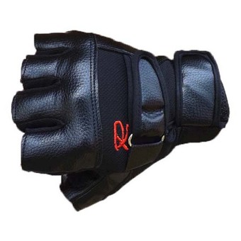 KAKUKI ถุงมือฟิตเนส ถุงมือยกน้ำหนัก 1 คู่ รุ่น R (สีดำ)