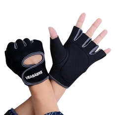 Sport Cycling Fitness GYM Half Finger Weightlifting Gloves Exercise Training (Black/Gray) (Intl)