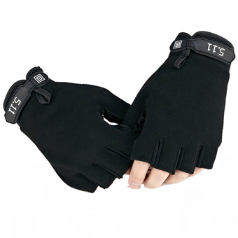 PARBUF ถุงมือครึ่งนิ้ว ฟิตเนส มอเตอร์ไซค์ ICE FABRIC (สีดำ)