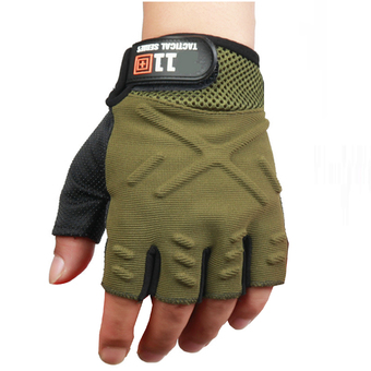 Parbuf ถุงมือฟิตเนส จักรยาน ICE FABRIC ครึ่งนิ้ว (Green)