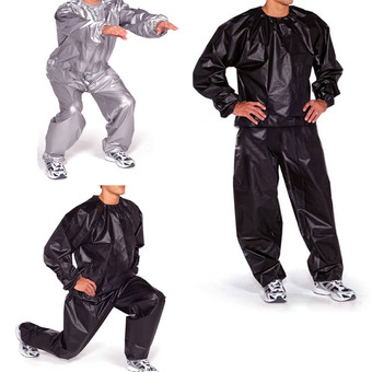 Fitness Loss Weight Sweat Suit Sauna Suit Exercise Gym Size L Grey - INTL