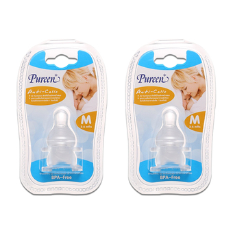 PUREEN เพียวรีน จุกนมแอนตี้คอลิค ไซส์ M 2 ชิ้น (2 แพ็ค ทั้งหมด 4 ชิ้น)