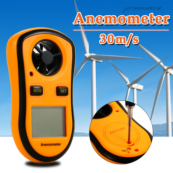 30m/s LCD Digital Pocket Anemometer Air Wind Speed Meter Temperature Gauge TE325