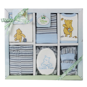 CLASSIC POOH คลาสสิคพูห์ ชุดของขวัญเด็ก 0-6 เดือน 6 ชิ้น - สีฟ้า