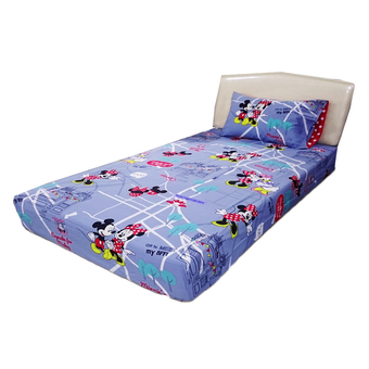 Premier Satin ผ้าปูเตียง 3.5 ฟุต + ปลอกหมอนหนุน 1 + ปลอกหมอนข้าง 1 ลายมิกกี้ Mickey PK48
