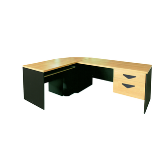 SOHO ชุดโต๊ะทำงานเข้ามุม หน้าท็อปผิวเมลามีน รุ่น Melamine - Beech Black