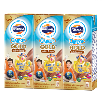 ขายยกลัง! โฟร์โมสต์ นม UHT สูตร Omega Gold 180 มล. รสช็อคโกแลต (24 กล่อง/ลัง)