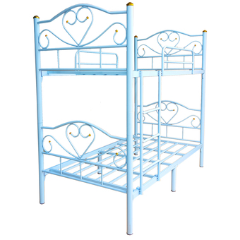 NK Furniline โครงเตียง2ชั้น 3.5ฟุต แบบถอดแยกเป็นเตียงเดี่ยวได้2ตัว รุ่น หัวใจ3.5/2(2in1) - ( สีฟ้า )