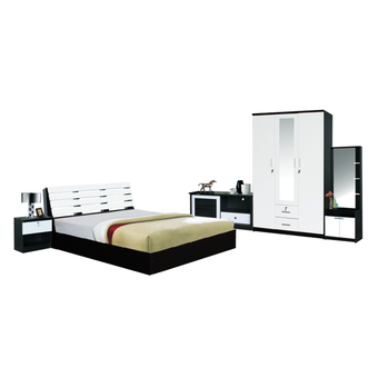 ADHOME ชุดห้องนอน ขนาด 6 ฟุต รุ่น Dream-3-6 (สีโอ๊ค/ขาว)