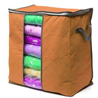 Foldable Clothes Pillow Blanket Closet Underbed Storage Bag Orange-S - Intl