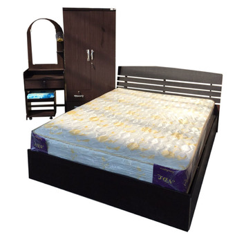 DSB Decoreชุดห้องนอน รุ่น special ขนาด 5 ฟุต (เตียง + ตู้เสื้อผ้า 2 บาน + โต๊ะแป้ง + ที่นอนสปริง ) (สีโอ๊ก)