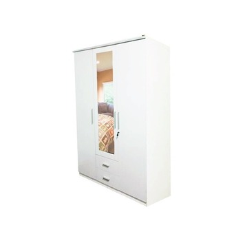 PT ตู้เสื้อผ้าผิวเมลามีน ขนาด 135 ซม. รุ่น WR-013 (สีขาว)