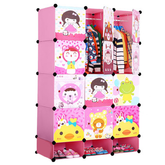 Toyzoner ตู้อเนกประสงค์ DIY Cabinet Lockers Wardorbe 15 ช่อง รุ่น LN006-1 (สีชมพู)