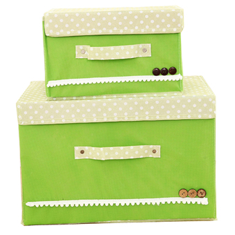 BEST Tmall กล่องผ้า กล่องเก็บอเนกประสงค์ 2ชิ้น (Green)