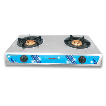 Sonar เตาแก๊ส แสตนเลส หัวคู่ รุ่น AG-201 Metal