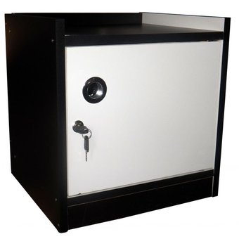 KK_Shop ตู้เซฟข้างเตียง รุ่น SafeBox(1DK)ไม้เมลามีน-ตัวโอ๊ค-บานขาว