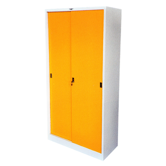 DAXTON ตู้เสื้อผ้าเหล็ก บานเลื่อนทึบสูง รุ่น LK-3675 - Orange
