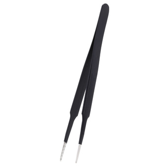 Precision Stainless Steel Anti-static Superhard Tweezers Professional Tools Pinpoint Clip Bend Flat Pointed Head