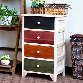 Shabby chic ตู้เก็บของหัวเตียง 4 ชั้น รุ่น G927-4 ขนาด 40x30x67 cm.
