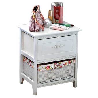 Shabby chic โต๊ะข้างหัวเตียง 2 ลิ้นชัก รุ่น G170-2W ขนาด 40x30x48 cm.