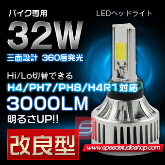 LED หลอดไฟหน้า H4 มอเตอร์ไซค์ เพิ่มความสว่าง 300%