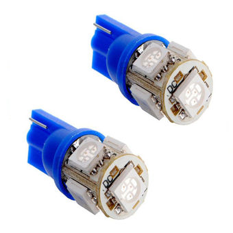 Okdeals 2 X T10 Wedge W5W 192 168 194 2825 5-SMD Blue 5050 LED Light Bulb (Intl)