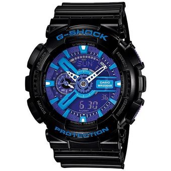 Casio G-shock นาฬิกาข้อมือผู้ชาย สีดำ/ม่วง สายเรซิน รุ่น GA-110HC-1ACR