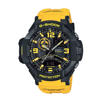 Casio G-Shock นาฬิกาข้อมือผู้ชาย สีดำ/เหลือง สายเรซิ่น รุ่น GA-1000-9B