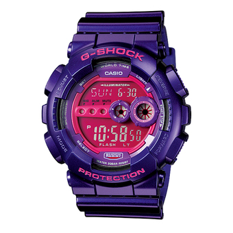 Casio G-Shock นาฬิกาข้อมือผู้ชาย สีม่วง สายเรซิ่น รุ่น GD-100SC-6A