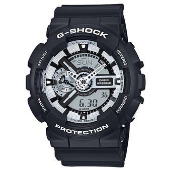 Casio G-shock นาฬิกาข้อมือผู้หญิง สายเรซิ่น สีดำ รุ่น GA-110BW-1ADR
