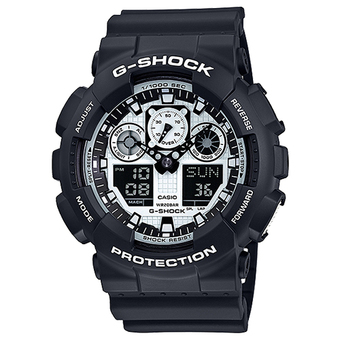 Casio G-shock นาฬิกาข้อมือ สีดำ สายเรซิ่น รุ่น GA-100BW-1ADR