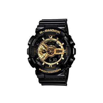 Casio G-Shock นาฬิกาข้อมือผู้ชาย สายเรซิ่น รุ่น GA-110GB-1A - สีดำทอง