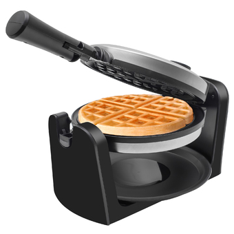 GetZhop เครื่องทำวาฟเฟิล วาฟเฟิลแกนหมุน Waffle Maker กำลังไฟ 840 วัตต์ รุ่น Cuizimate (Silver/Black)