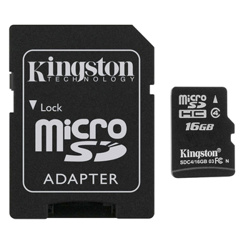  Kingston Micro SD Card Class 4 (16GB) with Adapter