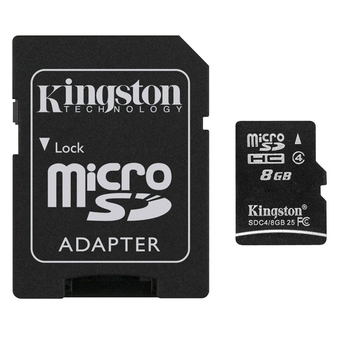 Kingston Micro SD Card Class 4 - 8GB with Adapter