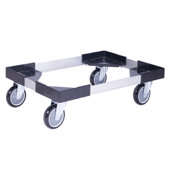 Jumbo ดอลลี่สำหรับลังพลาสติก รับน้ำหนักได้ 200 kg. สีเงิน/ดำ รุ่น FDL-6040