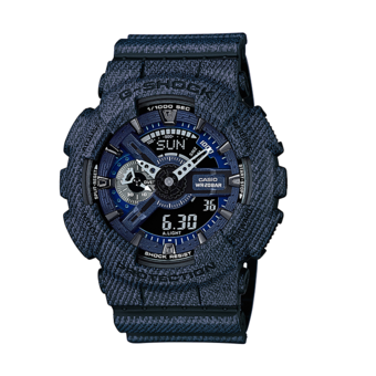 Casio G-Shock นาฬิกาข้อมือผู้ชาย สายเรซิ่น รุ่น GA-110DC-1A - สียีนส์ดำ