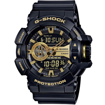 Casio G-Shock นาฬิกาข้อมือผู้ชาย สีดำ/ทอง สายเรซิน รุ่น GA-400GB-1A9DR