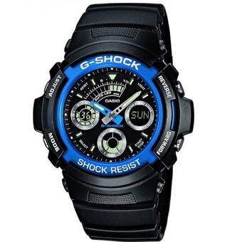 Casio G-Shock นาฬิกาข้อมือผู้ชาย รุ่น AW-591-2 ADR (สีดำ/น้ำเงิน)
