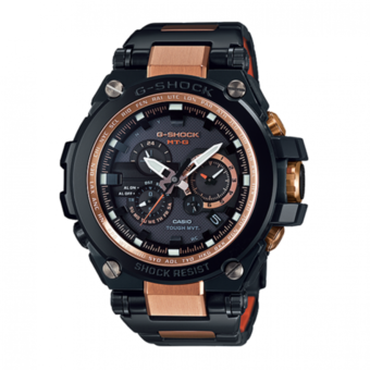 Casio G-Shock นาฬิกาข้อมือผู้ชาย สีดำ/พิงค์โกลด์ สายเหล็ก รุ่น MTG-S1000BD-5A